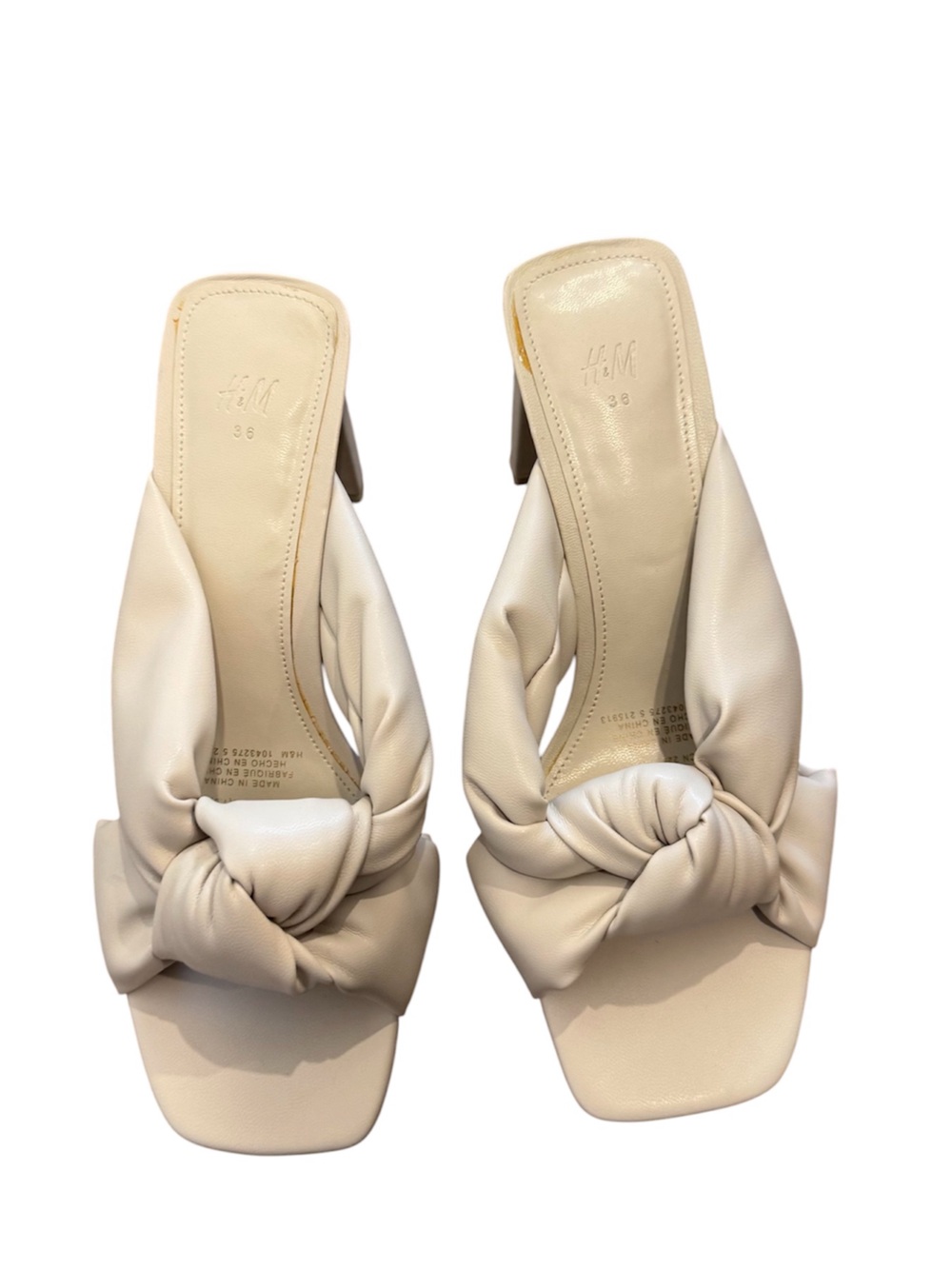 H&M Cream Knotted Slide Mules